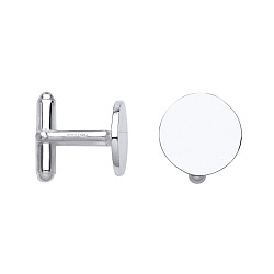925 Sterling Silver Round Circle Cufflinks