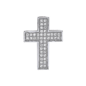 925 Sterling Silver CZ Pave Set Cross