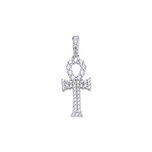 925 Sterling Silver CZ Pave Set Cross Pendant