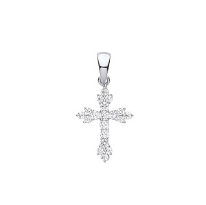 Silver CZ Fancy Cross Pendant