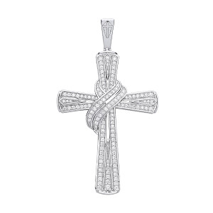 Silver CZ Fancy Cross Pendant