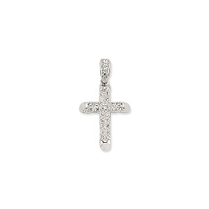 Silver CZ Fancy Cross Pendant