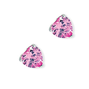 5mm Pink Heart Stud Earrings (Pack of 5)