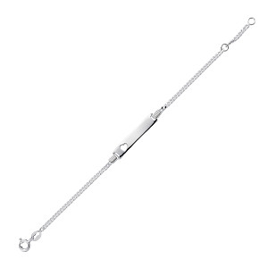 925 Sterling Silver Ladies ID Heart Cut Out Bracelet