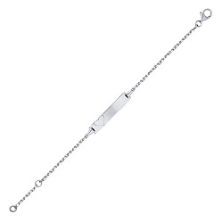 925 Sterling Silver CHILDRENS ID BRACELET WITH ENGRAVED HEART