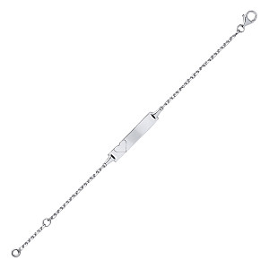 925 Sterling Silver CHILDRENS ID BRACELET WITH ENGRAVED HEART