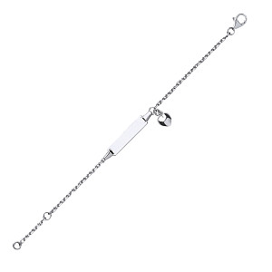 925 Sterling Silver CHILDRENS ID BRACELET WITH HEART CHARM