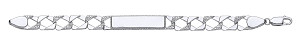 925 Sterling Silver Barked & Polished Kids ID Bracelet