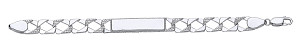 925 Sterling Silver Barked & Polished Kids ID Bracelet