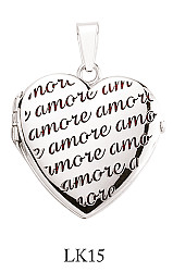925 Sterling Silver 'Amore' Heart Locket