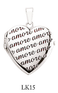 925 Sterling Silver 'Amore' Heart Locket