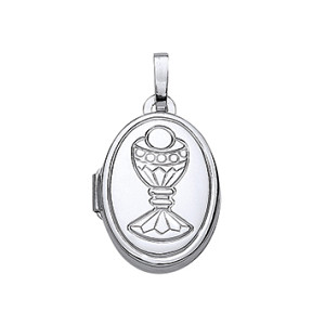 925 Sterling Silver Oval Locket With A Trophy Detail