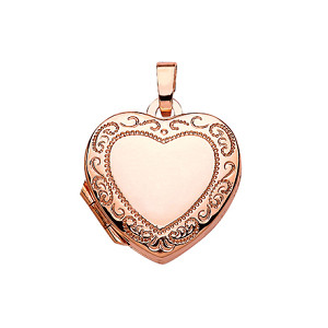 Rose Gold Plated Engraved Heart Pendant