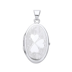 925 Sterling Silver Oval Heart Design Photo Locket