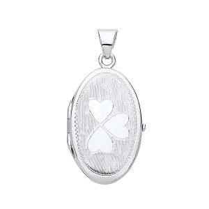 925 Sterling Silver Oval Heart Design Photo Locket