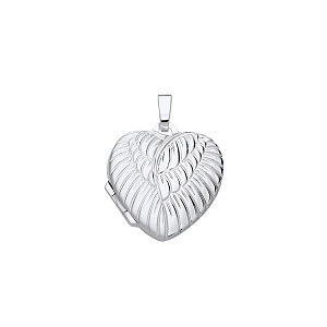 Silver Engraved Heart Locket