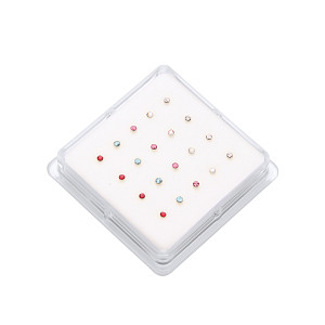 Nose Studs - Round Clawset In Assorted Colours x 20 pieces