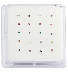 Nose Studs - Round Clawset In Assorted Colours x 20 pieces