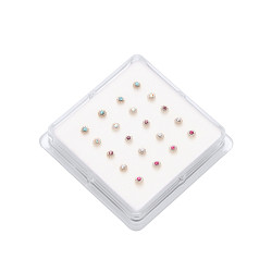 Nose Studs - Flower Shape In Assorted Colours x 20 pieces