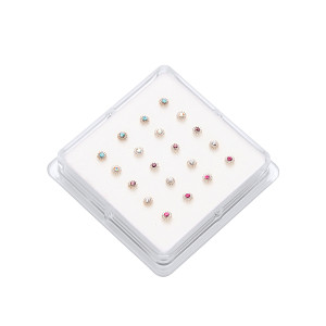 Nose Studs - Flower Shape In Assorted Colours x 20 pieces