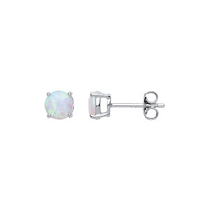 925 Sterling Silver 5mm Opal Round 925 Sterling Silver Stud Earrings (Pack of 3)