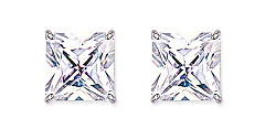 12mm Square 925 Sterling Silver Stud Earrings