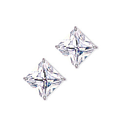 12mm Square 925 Sterling Silver Stud Earrings