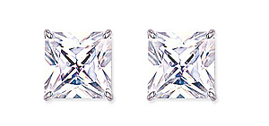 12mm Square 925 Sterling Silver Stud Earrings