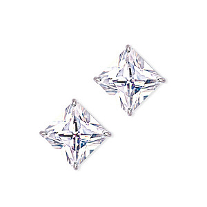 12mm Square 925 Sterling Silver Stud Earrings