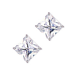13mm Square 925 Sterling Silver Stud Earrings