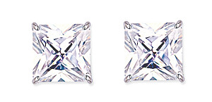13mm Square 925 Sterling Silver Stud Earrings