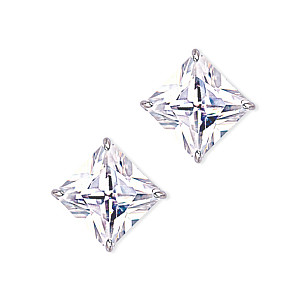 13mm Square 925 Sterling Silver Stud Earrings